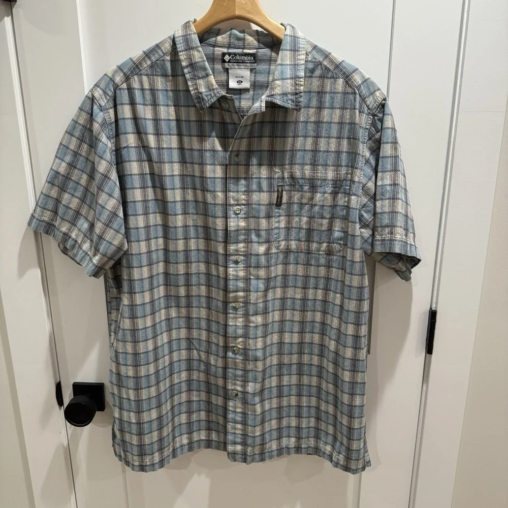 Columbia Short Sleeve Button Down Shirt‎ Mens XXL 2XL Hiking Travel Fishing